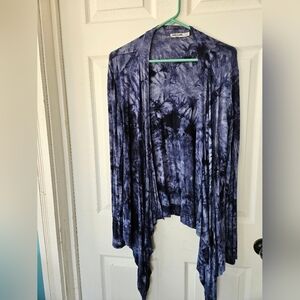 Elegant Tie-Dye Open Cardigan